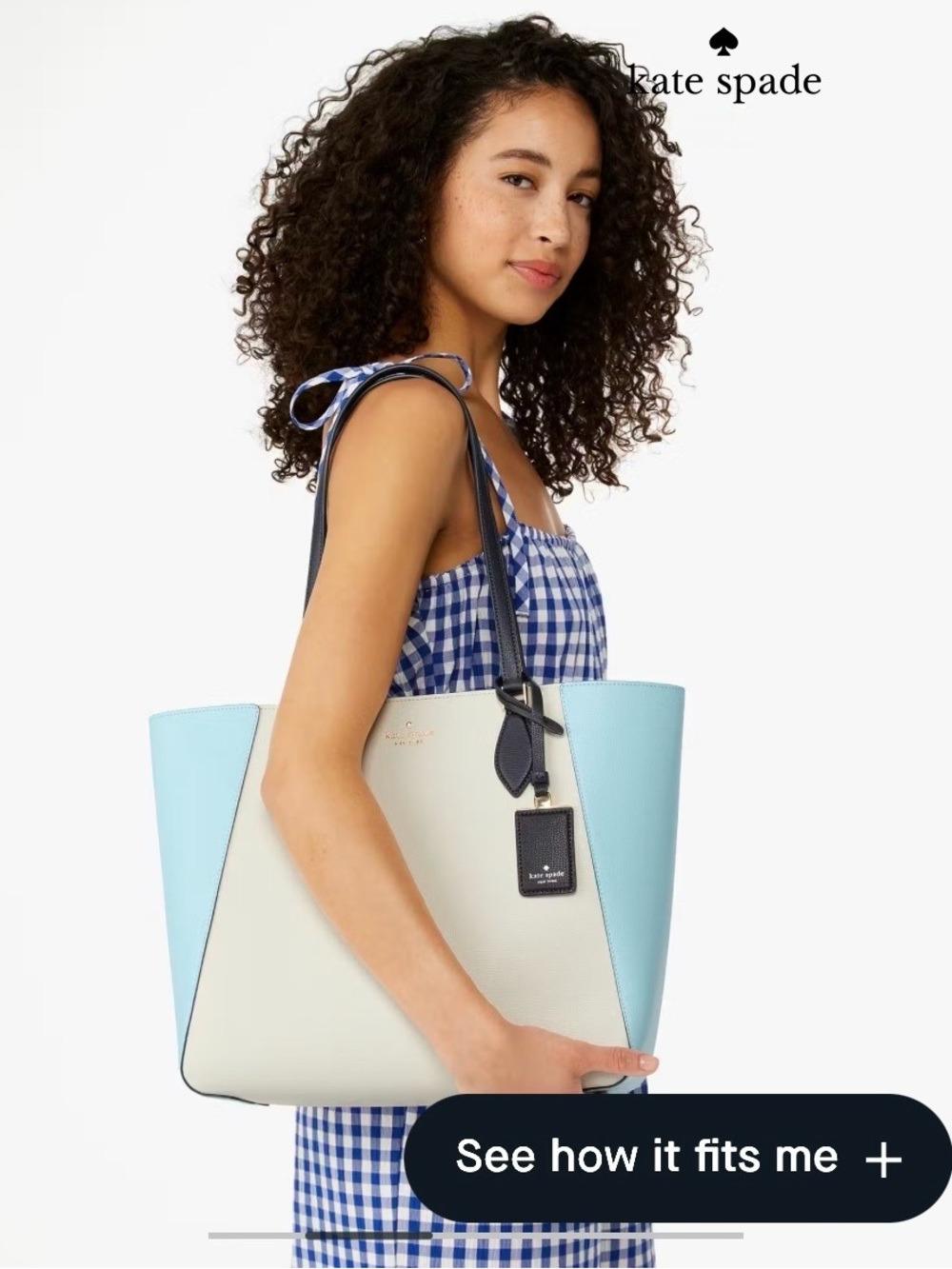 NWT KATE SPADE TOTE COLORBLOCK REFI BLAZER BLU POPPY